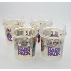 Vintage 1991 Joe Camel The Hard Pack Plastic Cups Set of 4 RJRTC Advertising